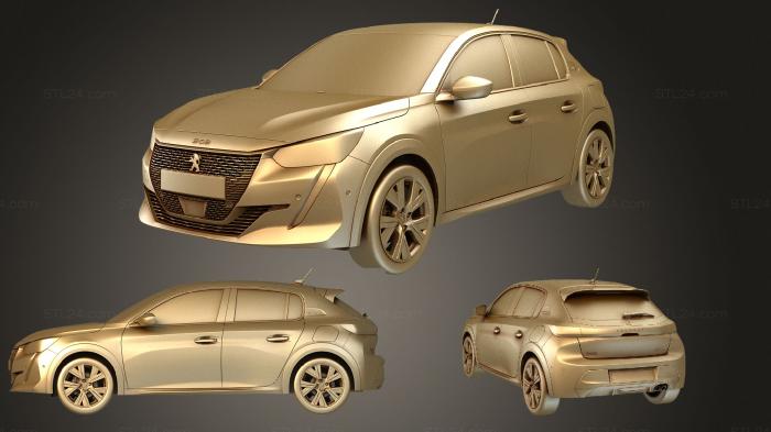 Автомобили и транспорт (Peugeot 208 2020, CARS_3004) 3D модель для ЧПУ станка